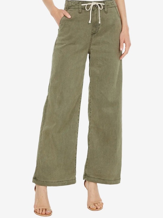 PAIGE Pants - PAIGE High-Rise Wide-Leg Green Pant